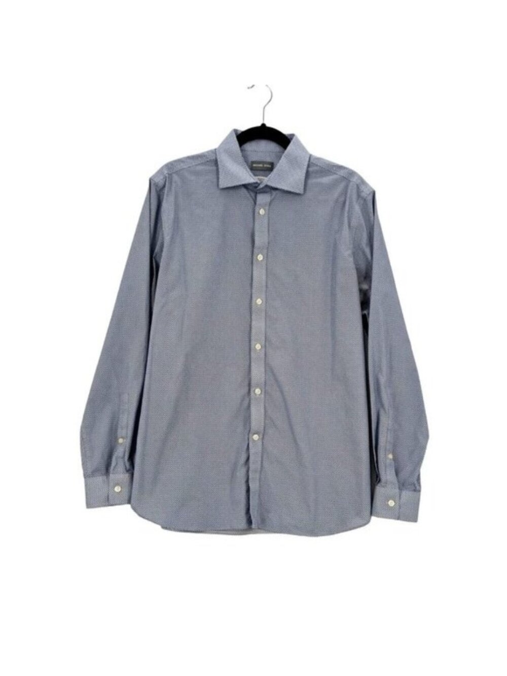 Michael Kors Airsoft Stretch Dress Shirt Button Up Slim Fit Geometric Large 16.5
